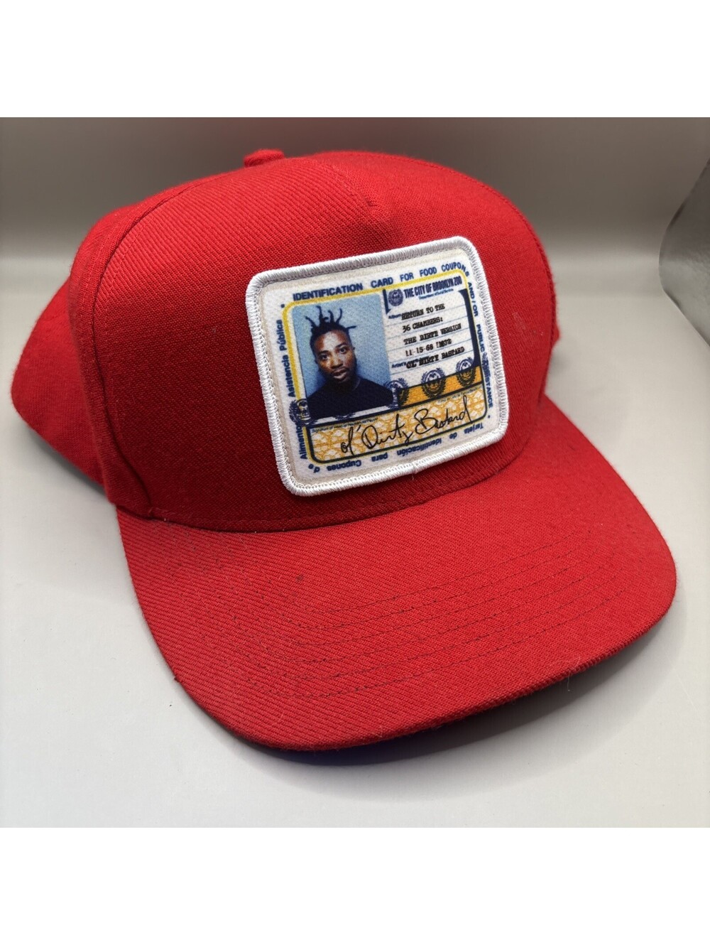 Supreme Red Snapback Hat with Iconic Identification Card Emb